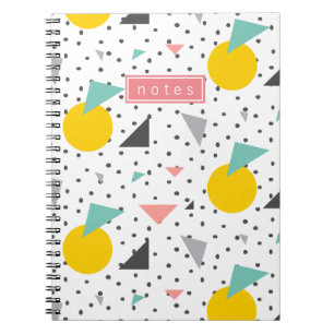 Colorful Cool Abstract Retro 90's Shape Pattern Notebook