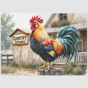 Colorful Country Rooster Tissue Paper – 18lb Craft