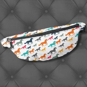 Colorful Cowboy Equestrian Animals Horses Pattern Fanny Pack
