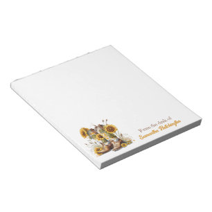 Colorful Cowgirl Boots and Sunflowers Notepad