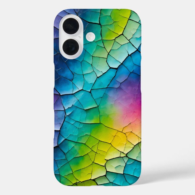 Colorful Crackle Paper Art iPhone Case (Back)