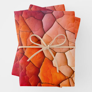 Colorful Crackle Paper Art Wrapping Paper Sheets