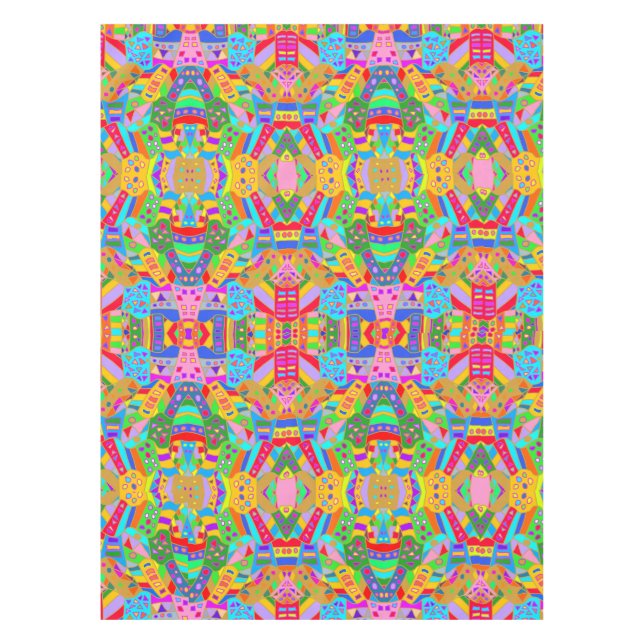 colorful crazy pattern modern art hippy  tablecloth (Front)