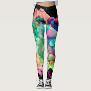 Colorful, Crazy, Unique Paint Splatter Rainbow Leggings