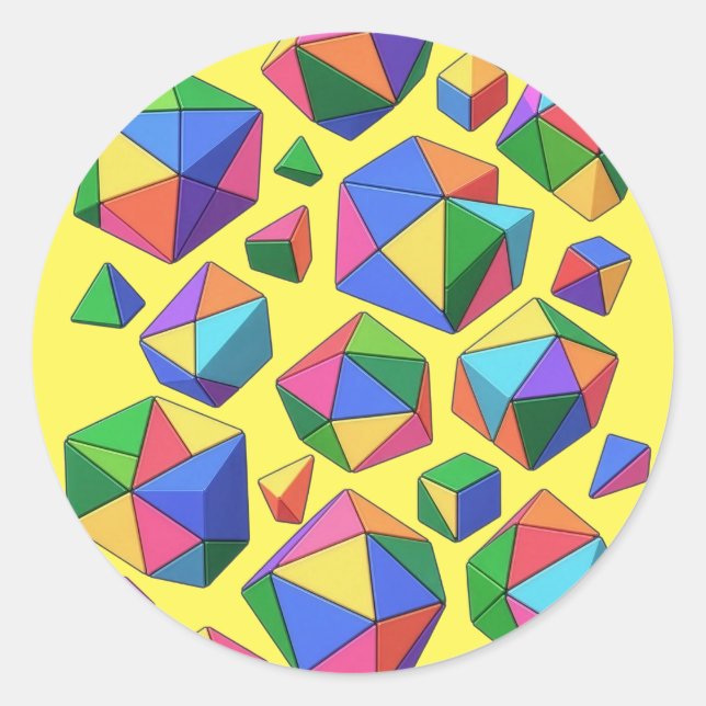 Colorful Cubes Classic Round Sticker (Front)