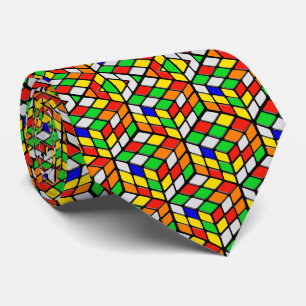 Colorful Cubes Pattern Tie