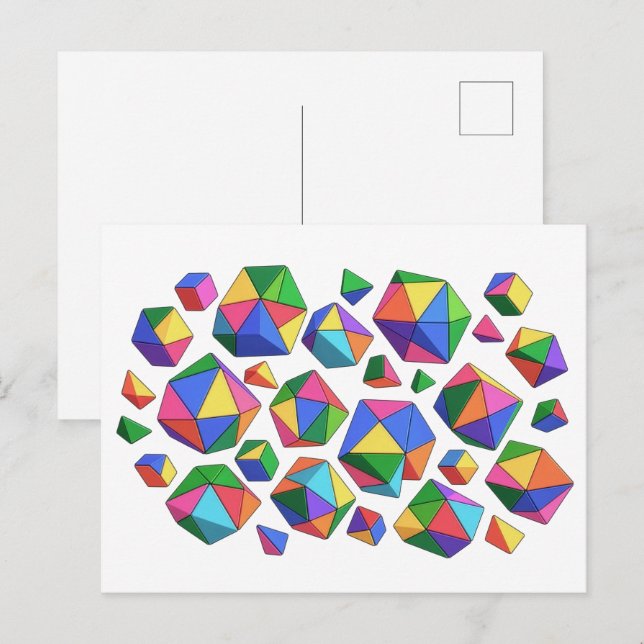 Colorful Cubes Postcard (Front/Back)