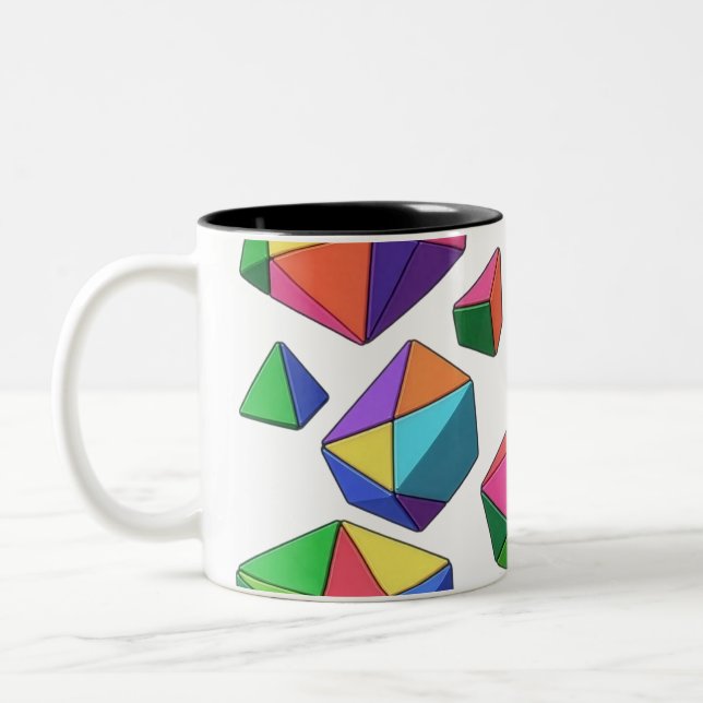Colorful Cubes Two-Tone Coffee Mug (Left)