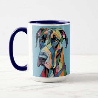 Colorful Cubist Great Dane  Mug