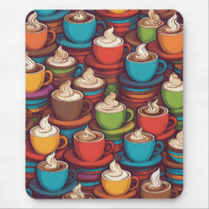 Colorful cups pattern mouse pad