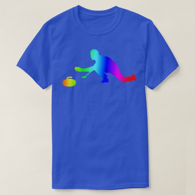 Colorful Curling Rainbow Sticker T-Shirt (Design Front)