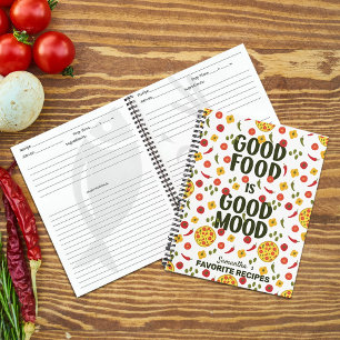 Colorful Custom Favorite Recipes with a Quote,  Notebook