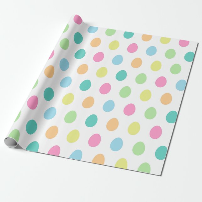 Colorful Cute Easter Egg Pattern Wrapping Paper (Unrolled)
