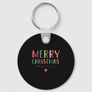 Colorful Cute Merry Christmas Matching Family T Sh Keychain