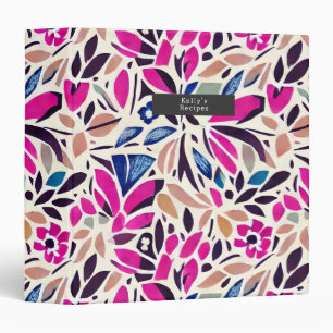 Colorful Cutouts Botanical Pattern  Binder
