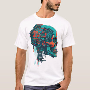 Colorful cyberpunk skull Classic T-Shirt