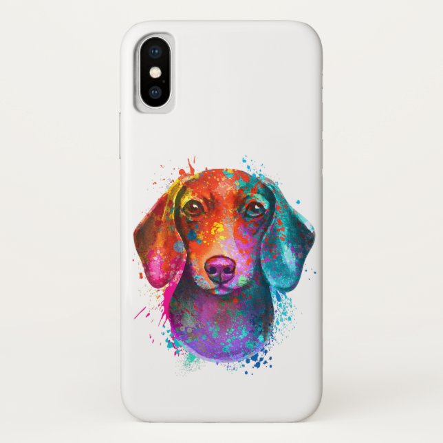 Colorful Dachshund Dog Art Illustration Case-Mate iPhone Case (Back)
