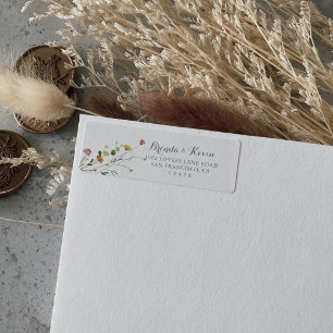 Colorful Dainty Fleurs sauvages Retour Adresse