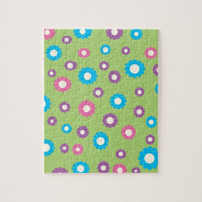 Colorful daisy art pattern jigsaw puzzle (Vertical)