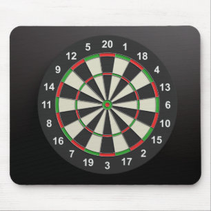 Colorful darts board on black background mouse pad