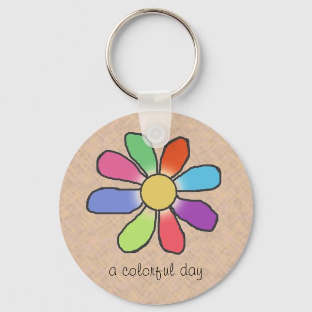 COLORFUL DAY flower Keychain (Front)