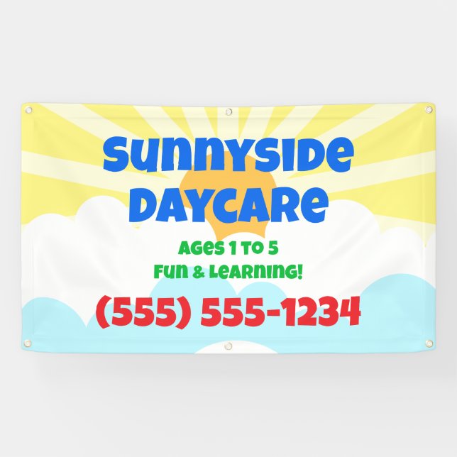 Colorful Daycare Custom Banner (Horizontal)