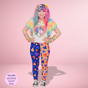 Colorful Decora Harajuku Kawaii Hearts J-Fashion Leggings
