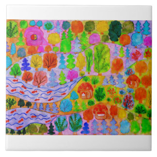 Colorful decorative ceramic tile