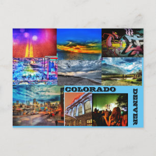 COLORFUL DENVER; COL.ORADO HOLIDAY POSTCARD