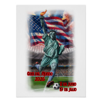 Colorful Design of Statue of Liberty on a Poster