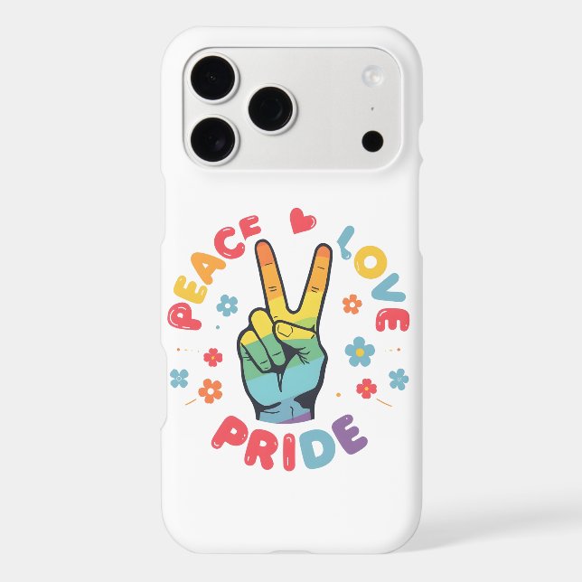 Colorful design with peace, love and pride hand (Back)