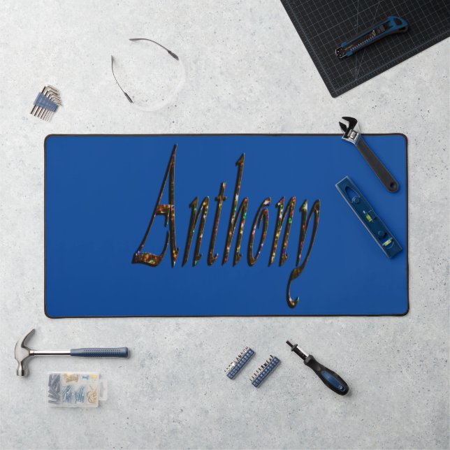 Colorful Designed Anthony Name, Desk Mat (Workstation)