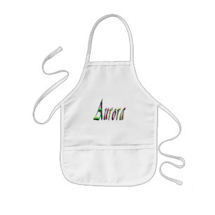 Colorful Designed Aurora Girls Name, Kids Apron