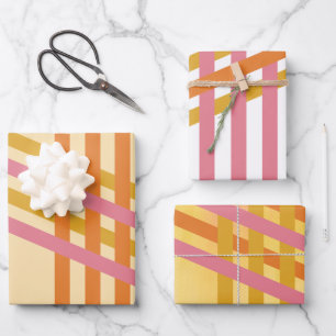 Colorful Diagonal Stripes Generic Gift Wrapping Paper Sheet