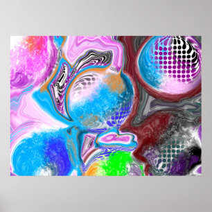 Colorful Digital Modern Abstract Art Poster