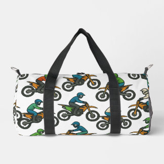 Colorful Dirt Bike Rider Pattern Motocross Duffle Bag