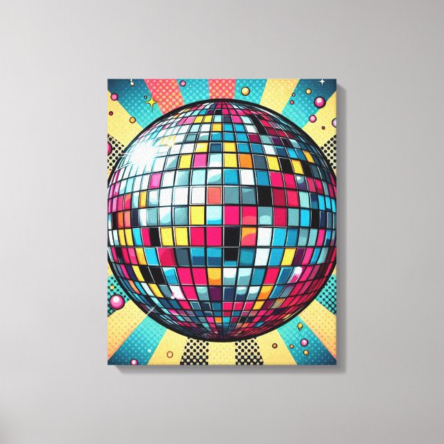 Colorful disco ball canvas art! print (Front)