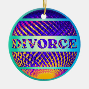 Colorful divorce disco ball  ceramic ornament