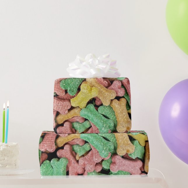 Colorful Dog Bones Wrapping Paper (Party Gifts)