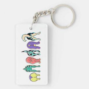 Colorful Dog Butts Keychain