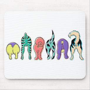 Colorful Dog Butts Mouse Pad