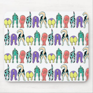 Colorful Dog Butts Pattern Mouse Pad
