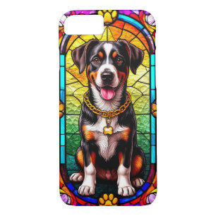 Colorful Dog With Gold Chain Stained Glass Case-Mate iPhone Case