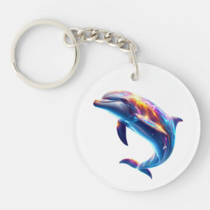 Colorful Dolphin Cute Arts Keychain