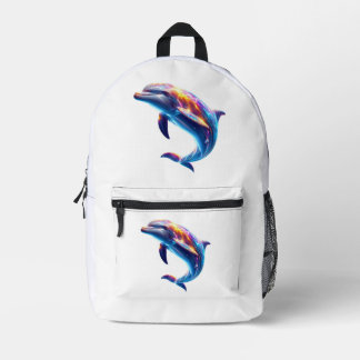 Colorful Dolphin Cute Arts Printed Backpack