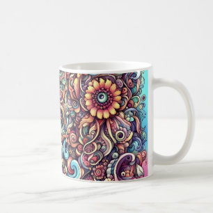 Colorful doodle coffee mug