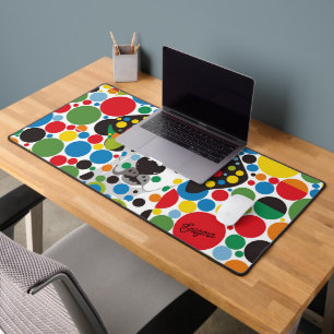 Colorful Dos and Dalmatian Dog Desk Mat