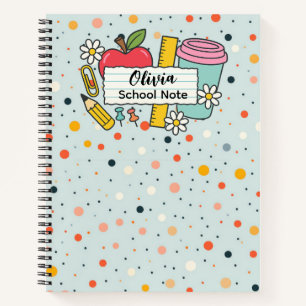 Colorful Dot Back to School Supplies Notebook