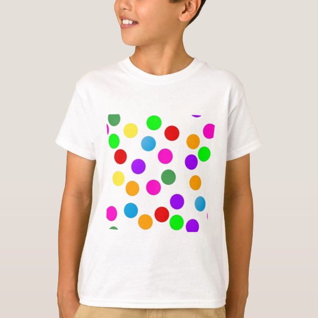 colorful_dots_on_white T-Shirt (Front)