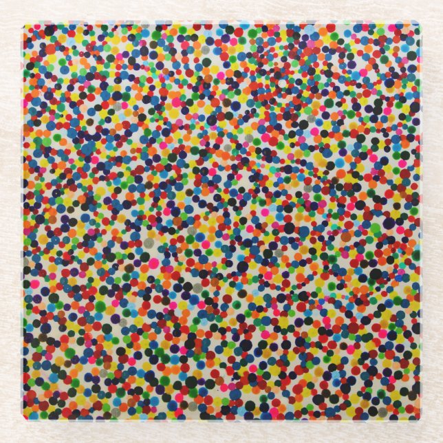 Colorful dotty art coaster (Front)